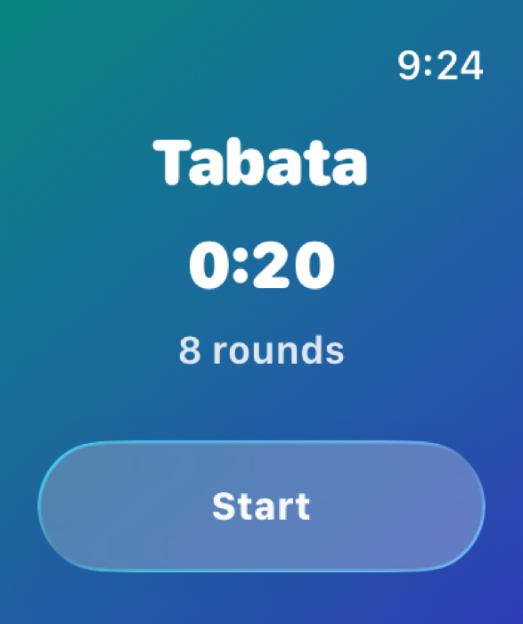 Tabata Ticker on Apple Watch